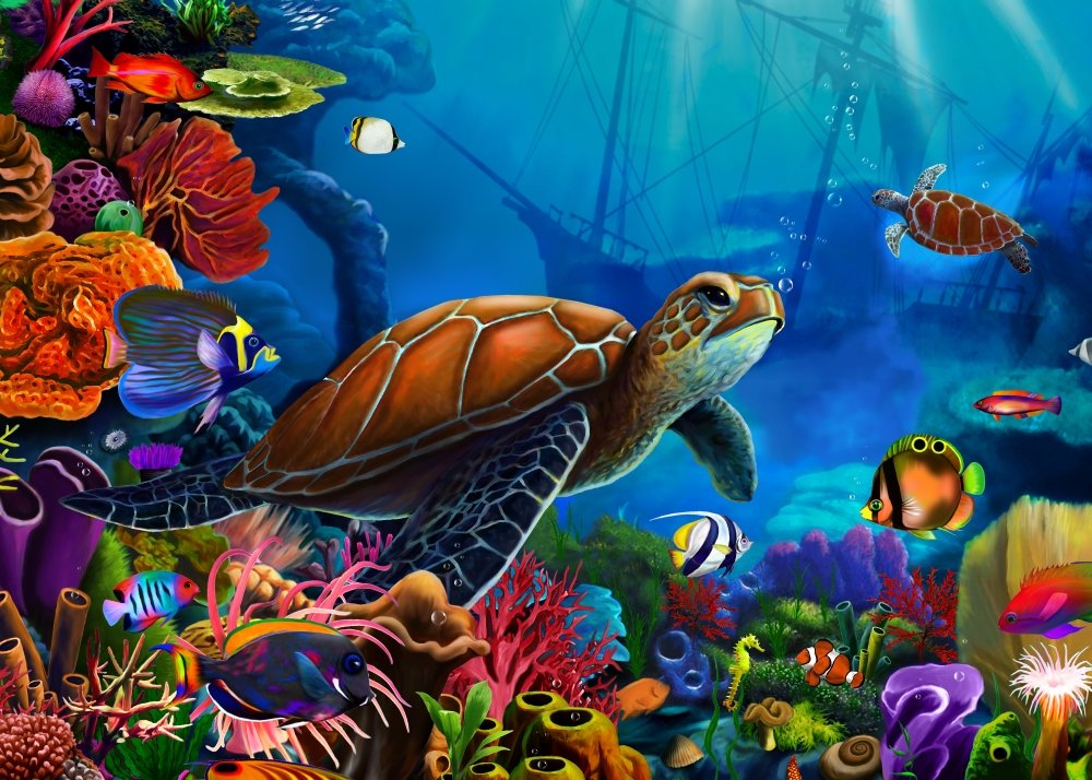 Amazon.com: Posterazzi Turtle's Domain Poster Print by Gerald